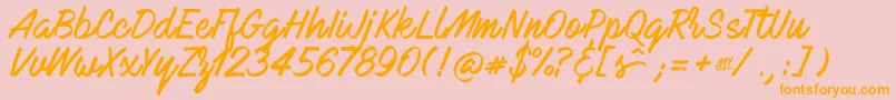 mark my words Font – Orange Fonts on Pink Background