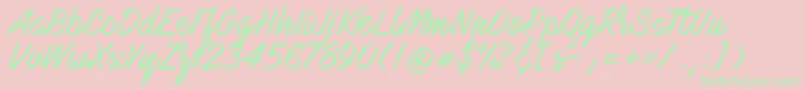 mark my words Font – Green Fonts on Pink Background