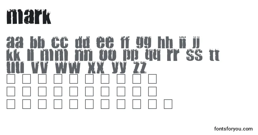 Schriftart MARK (133604) – Alphabet, Zahlen, spezielle Symbole