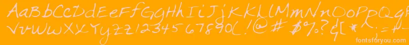 fuente MARKA    – Fuentes Rosadas Sobre Fondo Naranja