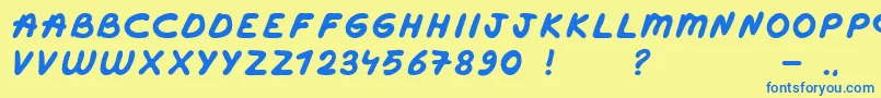 Marker Bold Font – Blue Fonts on Yellow Background