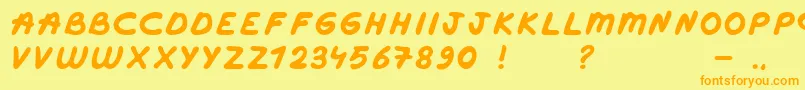 Marker Bold Font – Orange Fonts on Yellow Background