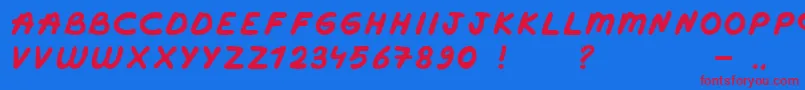 Marker Bold Font – Red Fonts on Blue Background