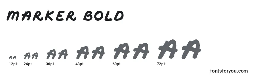 Größen der Schriftart Marker Bold