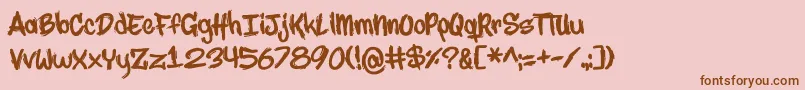 MARKER NO2HUN Font – Brown Fonts on Pink Background