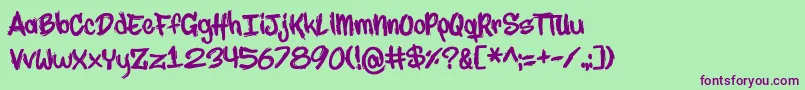 MARKER NO2HUN Font – Purple Fonts on Green Background