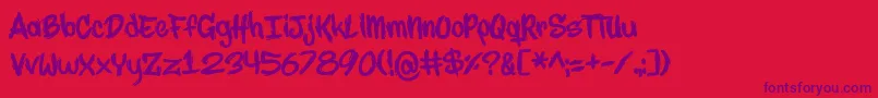 MARKER NO2HUN Font – Purple Fonts on Red Background