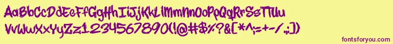 MARKER NO2HUN Font – Purple Fonts on Yellow Background