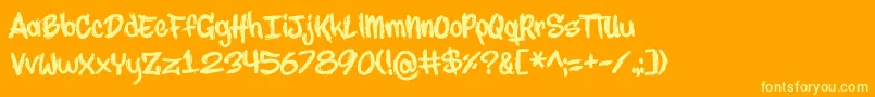 MARKER NO2HUN Font – Yellow Fonts on Orange Background