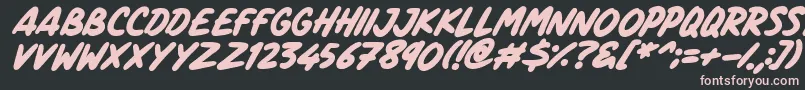 Marker Notes Italic Font – Pink Fonts on Black Background