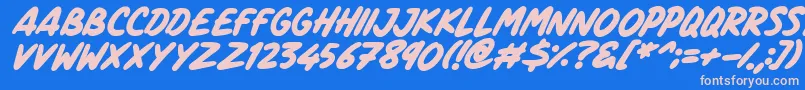 Fonte Marker Notes Italic – fontes rosa em um fundo azul