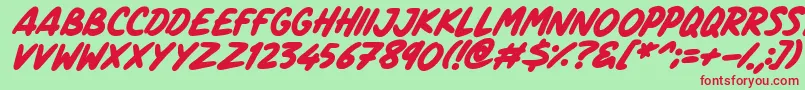 Шрифт Marker Notes Italic – красные шрифты на зелёном фоне