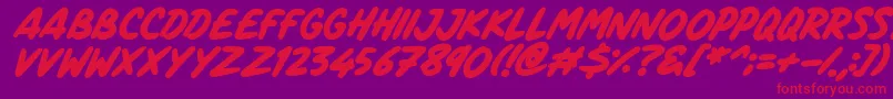 fuente Marker Notes Italic – Fuentes Rojas Sobre Fondo Morado