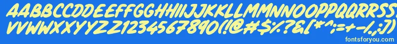 Marker Notes Italic Font – Yellow Fonts on Blue Background