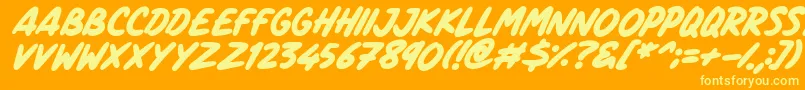Marker Notes Italic Font – Yellow Fonts on Orange Background
