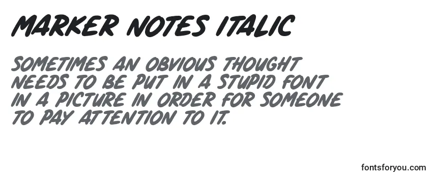 フォントMarker Notes Italic