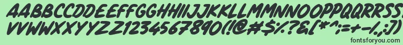 Fonte Marker Notes Italic – fontes pretas em um fundo verde