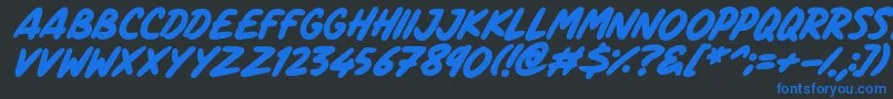 Marker Notes Italic Font – Blue Fonts on Black Background