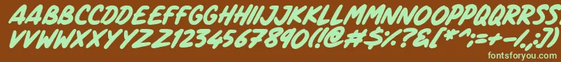 Marker Notes Italic Font – Green Fonts on Brown Background