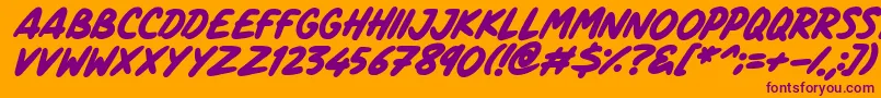 Marker Notes Italic Font – Purple Fonts on Orange Background