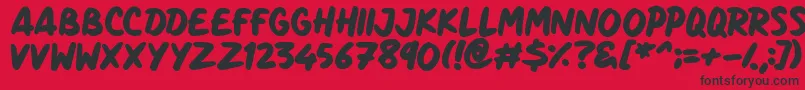 フォントMarker Notes – 赤い背景に黒い文字