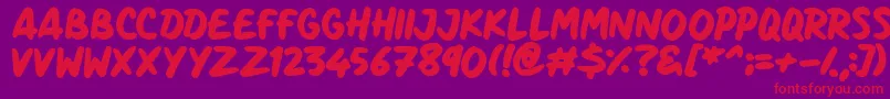 Marker Notes Font – Red Fonts on Purple Background