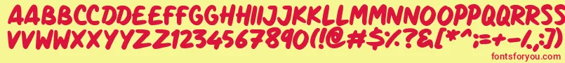 Marker Notes Font – Red Fonts on Yellow Background