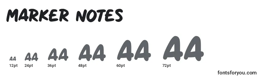 Marker Notes Font Sizes