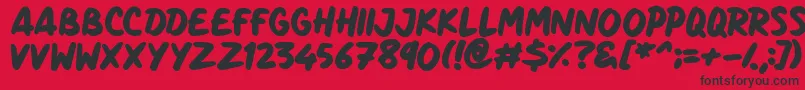 Marker Notes Font – Black Fonts on Red Background