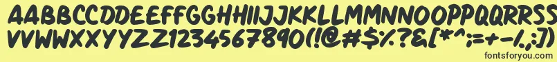 Marker Notes-fontti – mustat fontit keltaisella taustalla