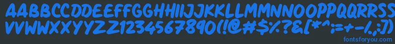 Marker Notes Font – Blue Fonts on Black Background