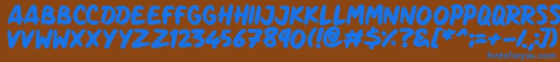 Шрифт Marker Notes – синие шрифты на коричневом фоне