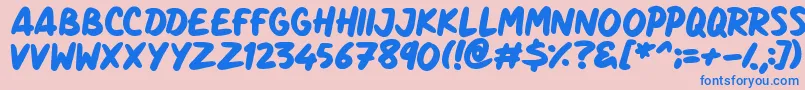 Marker Notes-fontti – siniset fontit vaaleanpunaisella taustalla