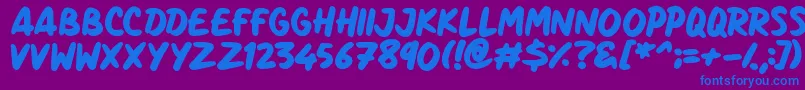 Marker Notes Font – Blue Fonts on Purple Background