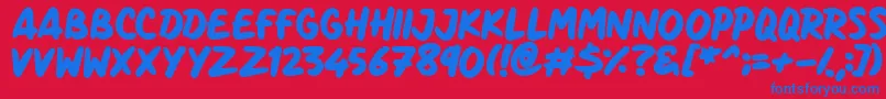 フォントMarker Notes – 赤い背景に青い文字