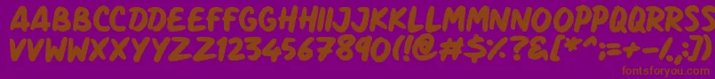 フォントMarker Notes – 紫色の背景に茶色のフォント