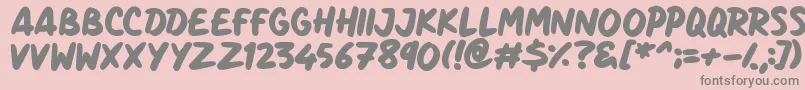 Marker Notes-fontti – harmaat kirjasimet vaaleanpunaisella taustalla