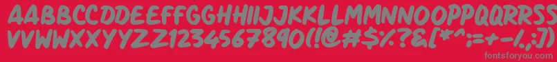 Marker Notes-fontti – harmaat kirjasimet punaisella taustalla