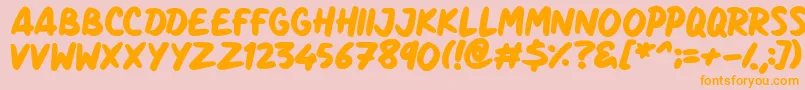 Czcionka Marker Notes – pomarańczowe czcionki na różowym tle