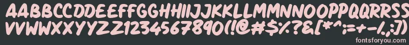 Marker Notes-fontti – vaaleanpunaiset fontit mustalla taustalla