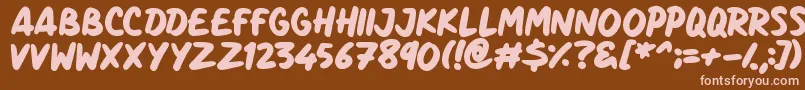 Marker Notes-fontti – vaaleanpunaiset fontit ruskealla taustalla