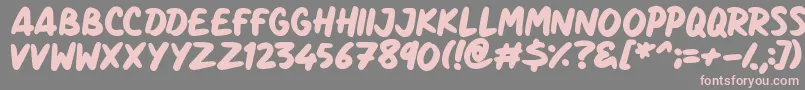 Marker Notes-fontti – vaaleanpunaiset fontit harmaalla taustalla