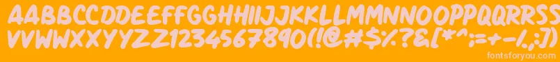 Marker Notes-fontti – vaaleanpunaiset fontit oranssilla taustalla