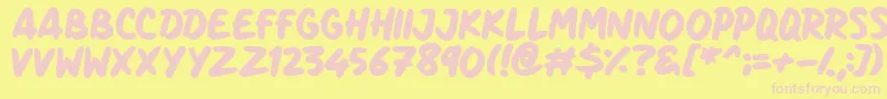 Fonte Marker Notes – fontes rosa em um fundo amarelo