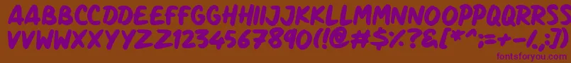 Czcionka Marker Notes – fioletowe czcionki na brązowym tle