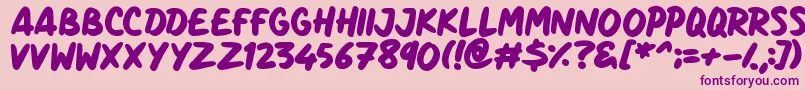 Marker Notes-fontti – violetit fontit vaaleanpunaisella taustalla