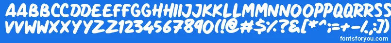 Marker Notes-fontti – valkoiset fontit sinisellä taustalla