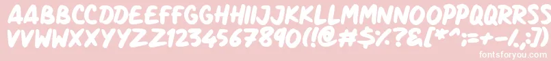 Marker Notes-Schriftart – Weiße Schriften auf rosa Hintergrund