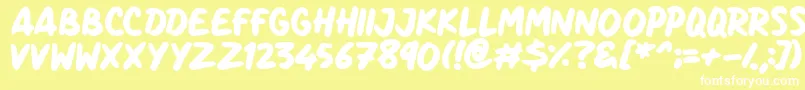 Marker Notes-fontti – valkoiset fontit keltaisella taustalla