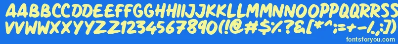 Marker Notes-fontti – keltaiset fontit sinisellä taustalla